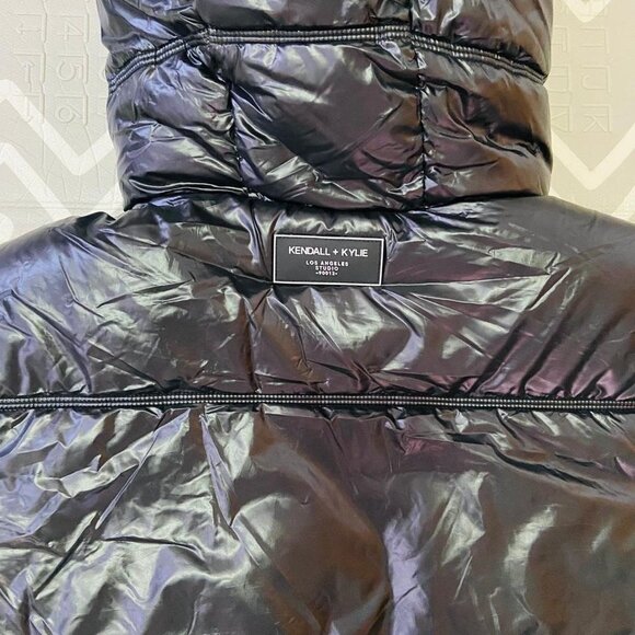 Kendall & Kylie reversible thick winter snow puffer Sherpa jacket coat bomber - Picture 9 of 14